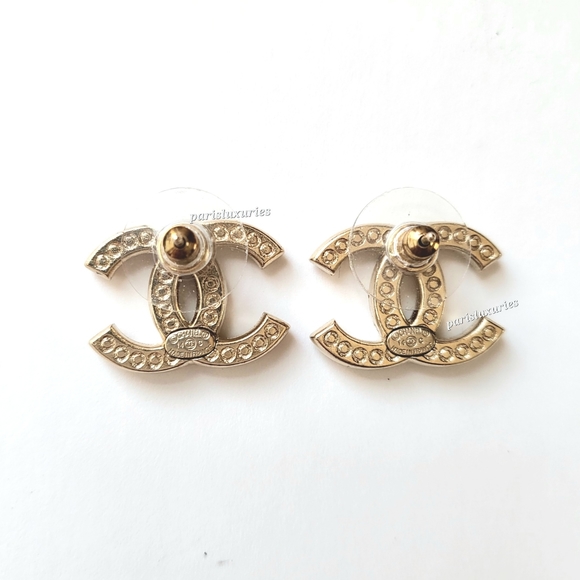 CHANEL Large Gold CC Logo Crystal Swarovski Rhinestone - Picture 3 of 3